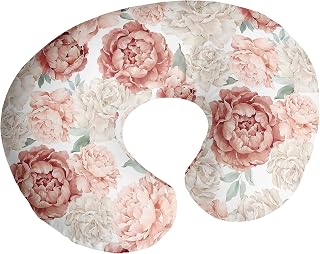 Sweet Jojo Designs Blush Pink Boho Shabby Chic Floral Girl Nursing Pillow Cover Baby Breastfeeding Slipcover Infant Newborn Nursery Bottle Pillowcase(Pillow NOT Included) - Ivory Bohemian Watercolor