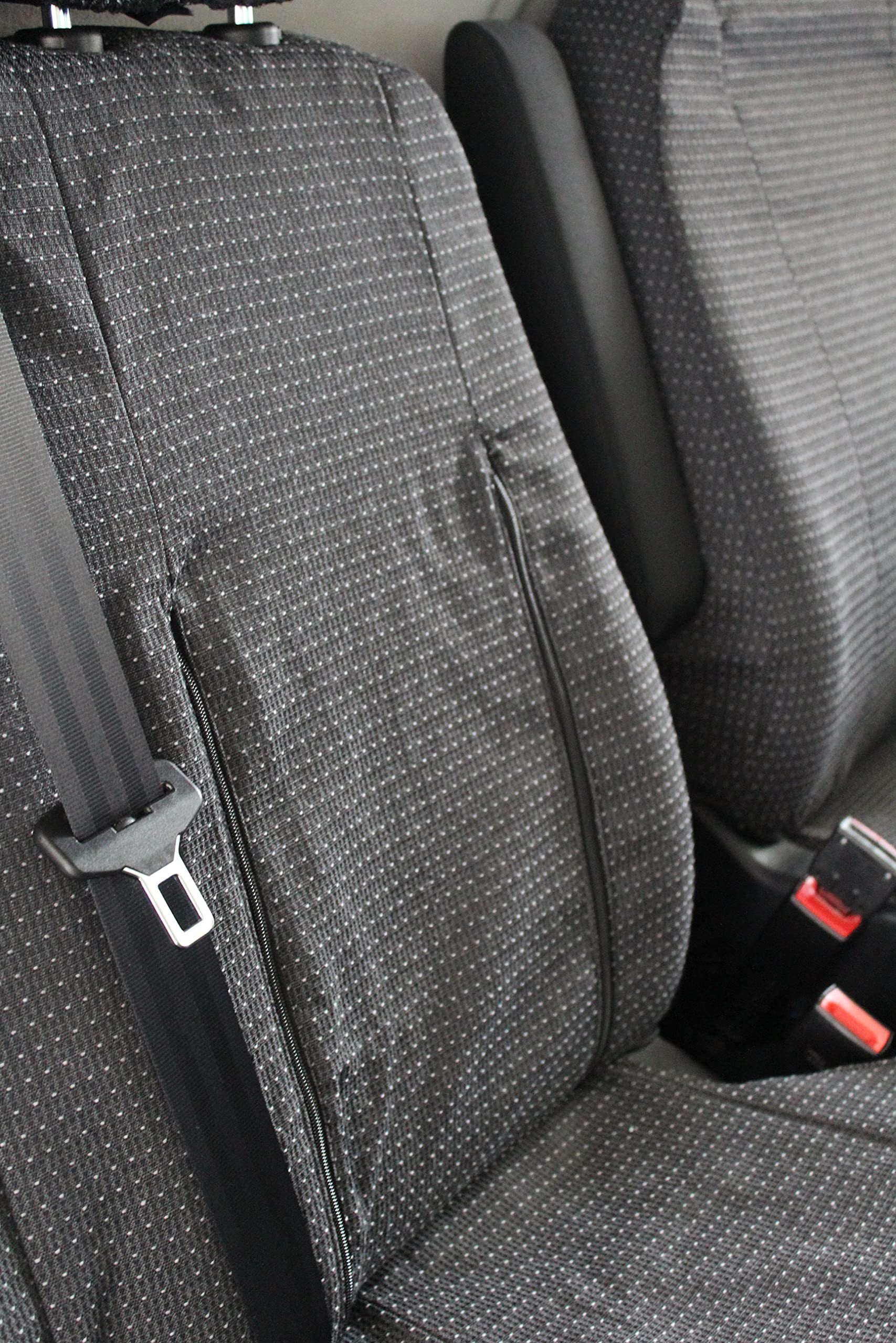 Italfodere - Coprisedili Auto Compatibili con Ford Transit Custom - 3 Posti - Fatti a Mano - Cotone - Gommapiuma - Poliestere - Accessori Auto Interno - Antracite - Made in Italy