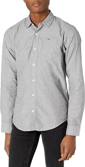 ▷ Tommy Hilfiger TJM Slim Stretch Oxford Shirt Camisa, Azul (Perfume Blue),  M Para Hombre | ChollosGO
