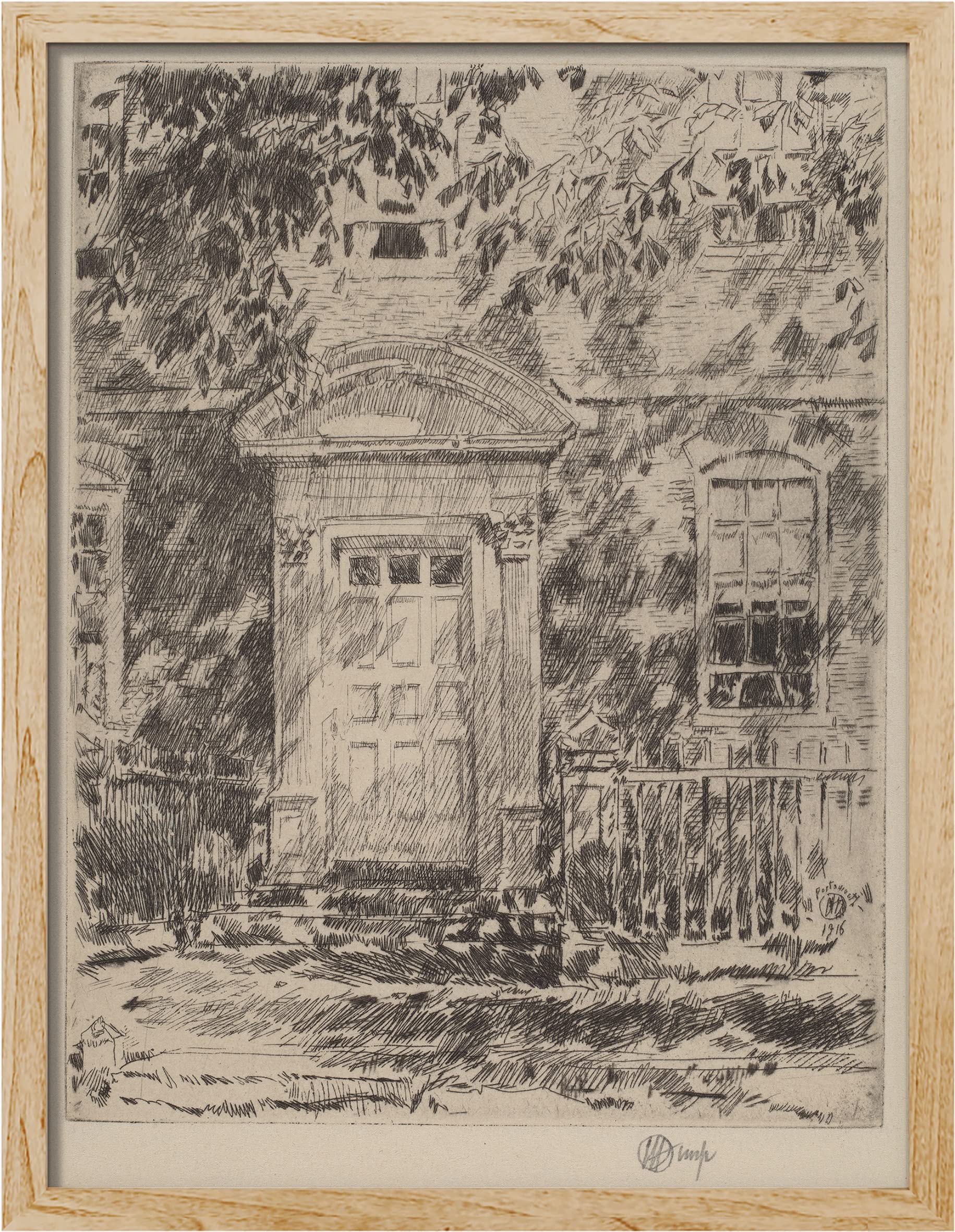 SIGNWIN Framed Black & White Farmhouse Sketch Wall Art, Floral/Botanical Wall Decor Prints, Nature Wilderness Wall Décor for Living Room, Bedroom - 12