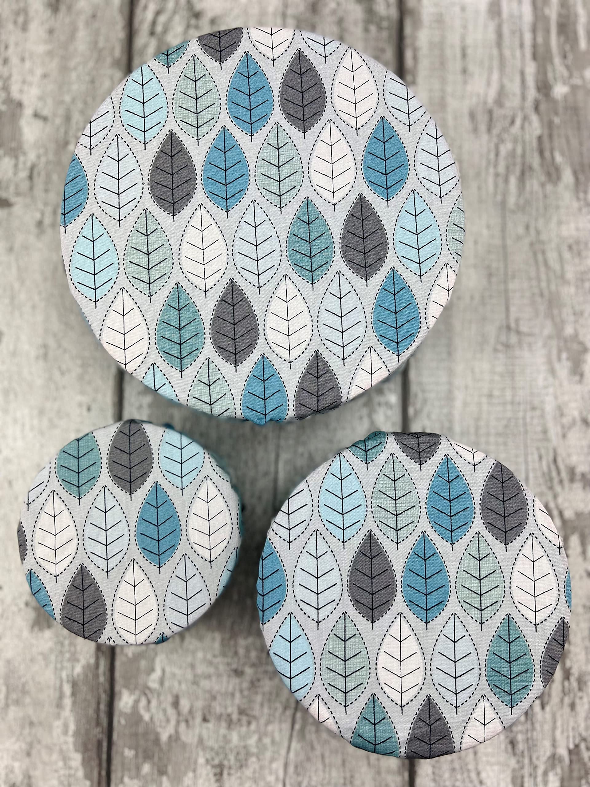 Reusable Cotton Bowl Covers with Elastic | Set of 3 Covers | Eco Friendly | Food Storage | Dish Storage