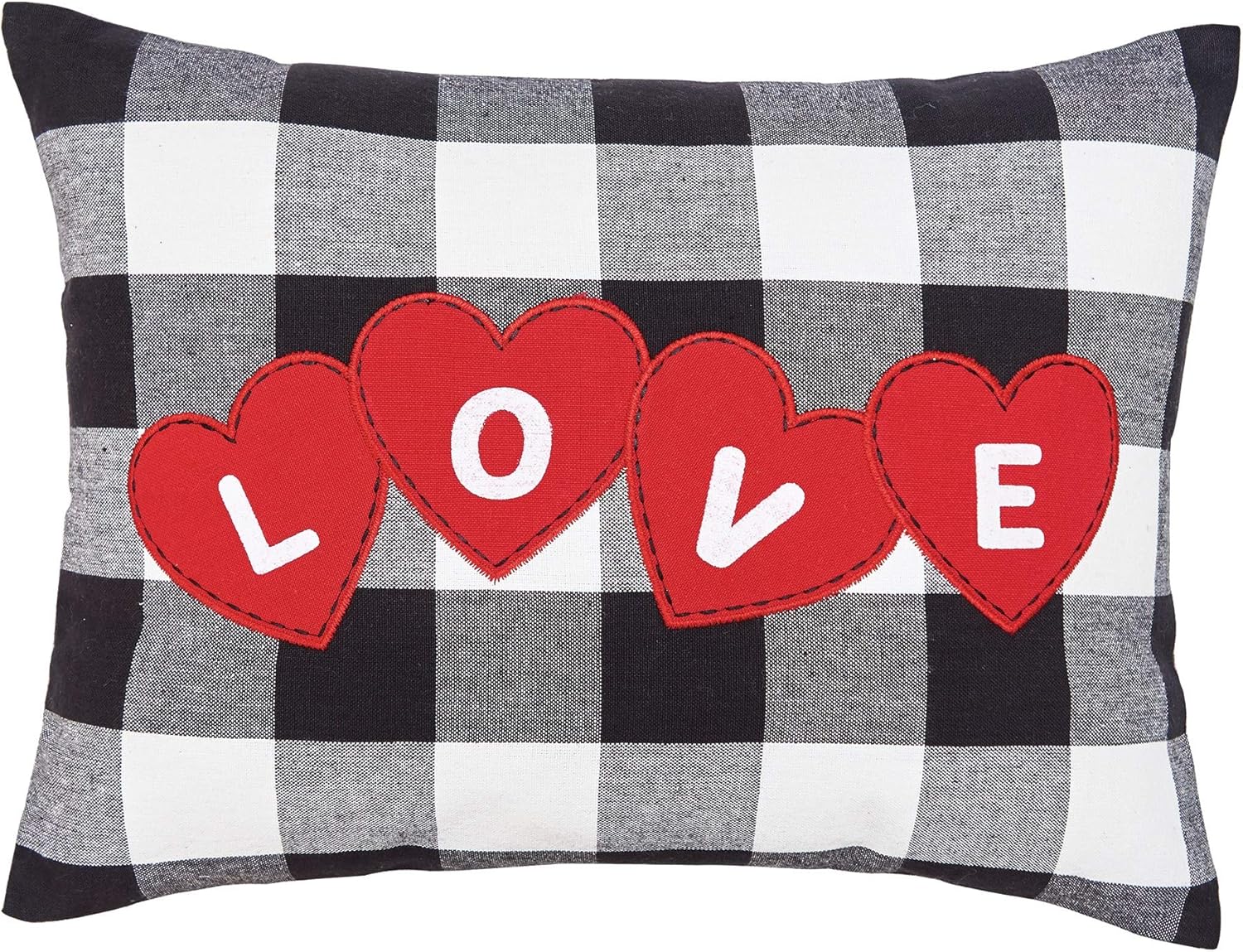 C&F Home "Love Hearts Franklin Small Petite Mini Valentine's Day Accent Pillow 12" x 16" VDAY Romantic Love Home Living Room Chair Couch Sofa Bedroom Bed Decor Decoration 12" x 16" Black