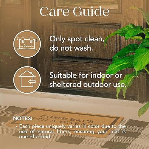 Miniatura 6 de THEODORE MAGNUS - Felpudo de fibra de coco natural con parte trasera antideslizante, 17 x 30cm6.7 x 11.8, para exterioresinteriores