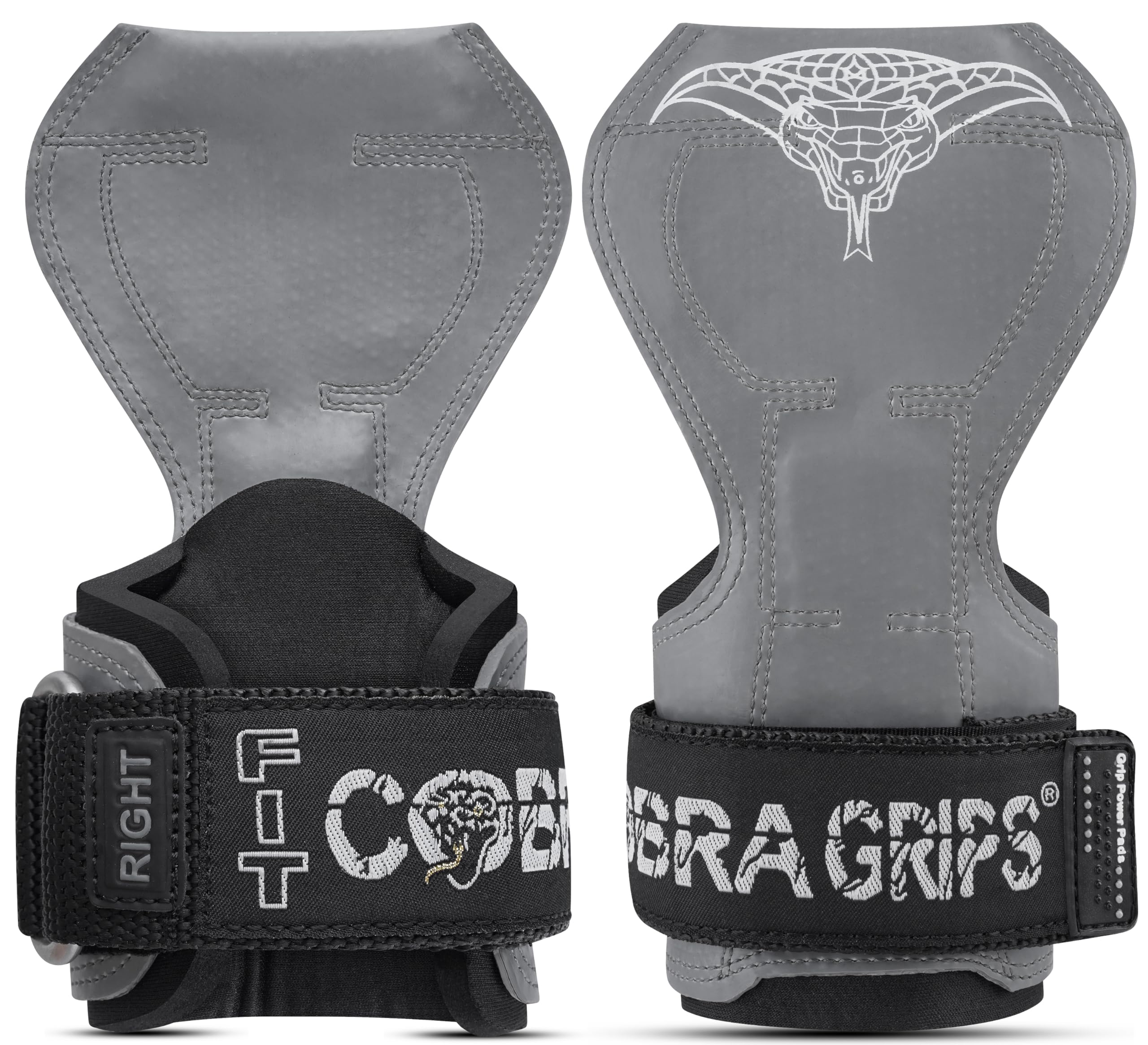 Cobra Grips PRO V2 Guanti per sollevamento pesi, cinghie resistenti, ganci alternativi per sollevamento pesi, ideali per stacchi da terra, regolabili, imbottiti, polsiere imbottite in neoprene,
