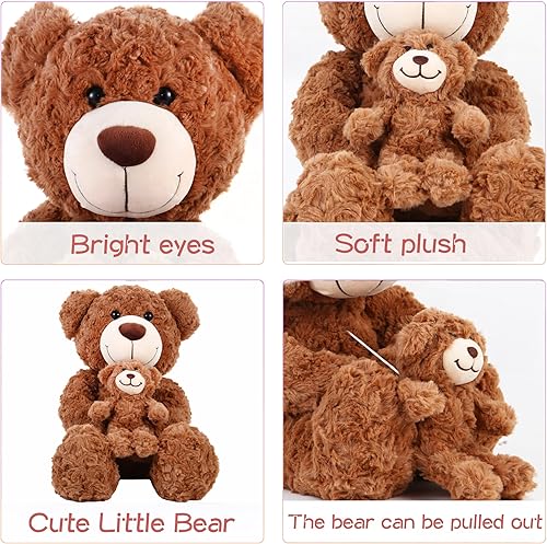 Miniatura 4 de Riverwar Oso de peluche grande, juguete de peluche de tamaño grande, adorable juego de mamá y oso bebé para niños, niñas, regalos para Navidad, día