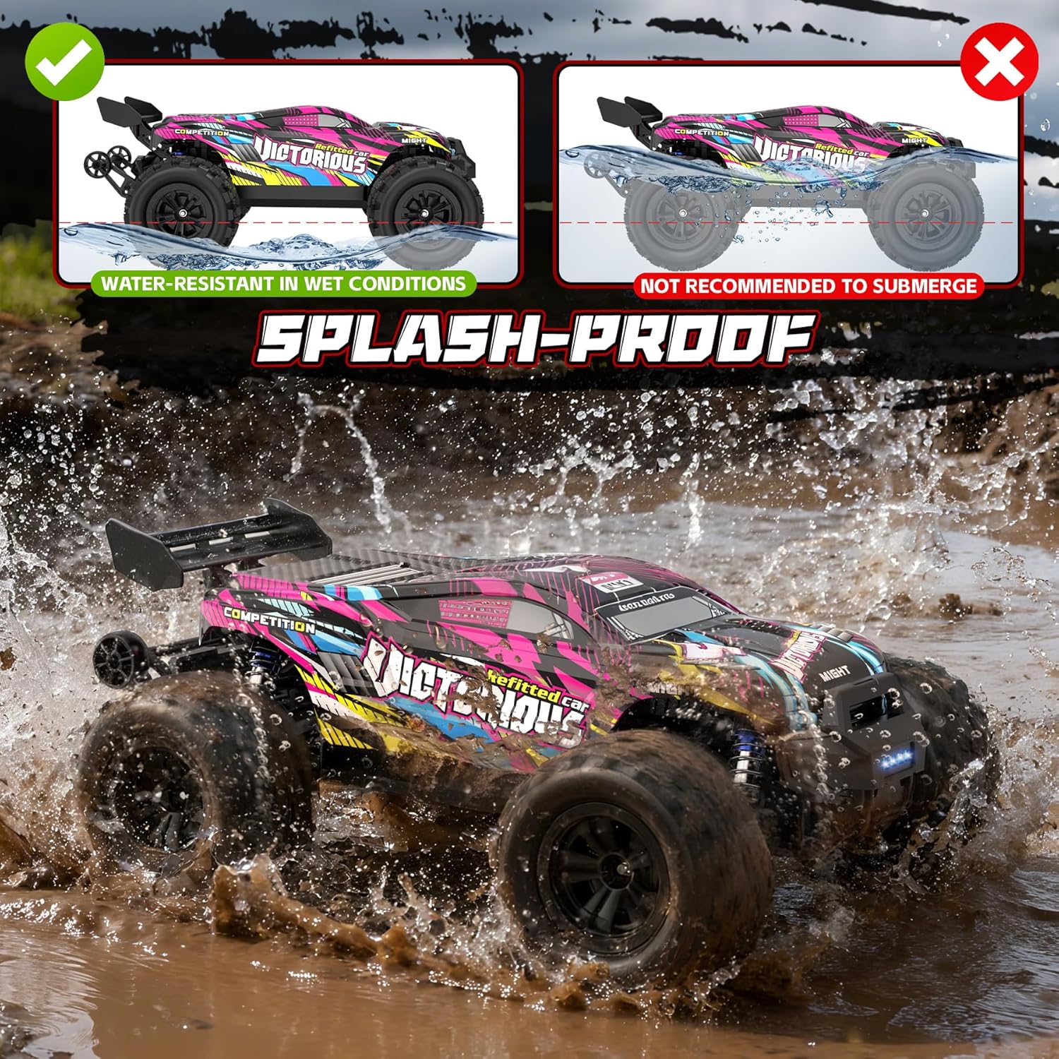 1:16 4WD Brushless rc Cars, 70+KM/H(Peak) High Speed ​​Remote Car, RC Trucks 4X4 Offroad with 3000mAh Batteries, Boys RC Truggy Toys are Easter and Birthday Gifts for Youth Aged 14+