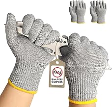 Schwer 2 Pairs High Level ANSI A7 Cut Resistant Gloves, Food Grade Cutting Gloves for Chef, Mandoline Glove for Kitchen Meat Cutting, Wood Caving, Ambidextrous, Breathable & Cool, PR1508, L