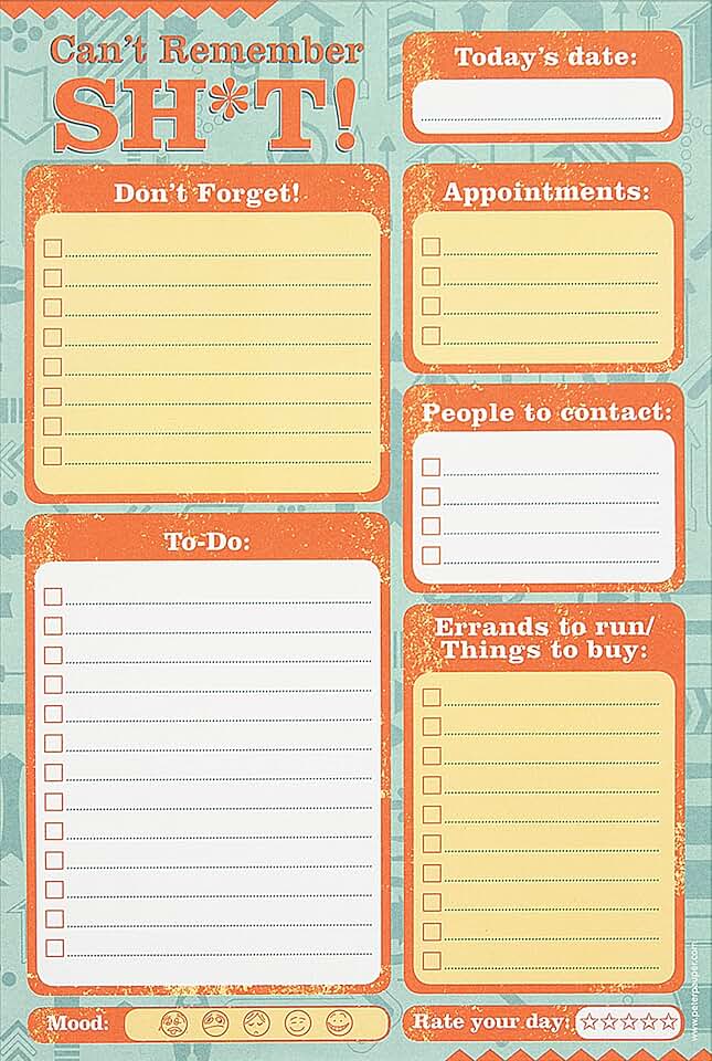 Funny daily planner and note pad