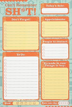 Cant Remember Sh*t Daily Planner and Note Pad