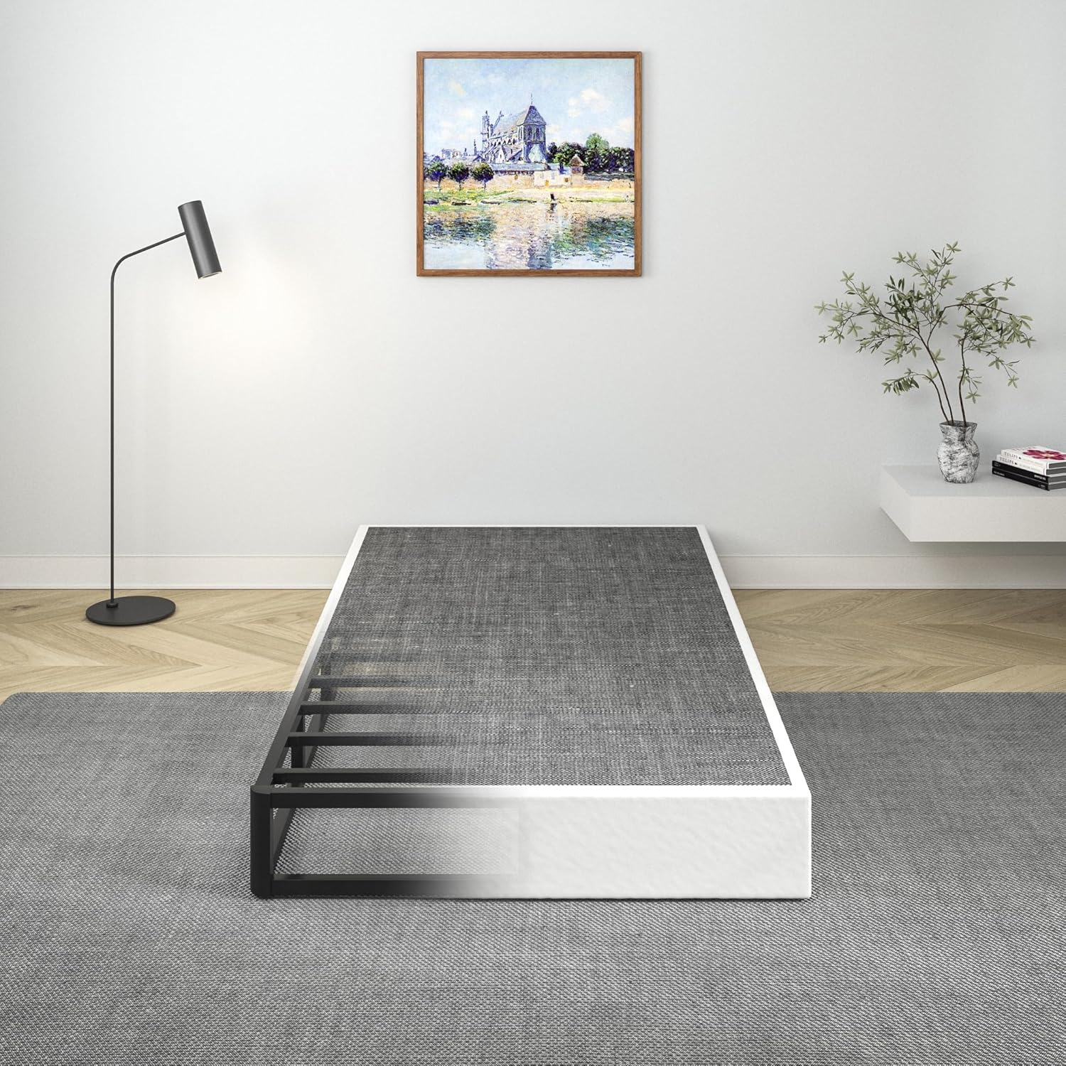 9 Inch Twin Box Spring, Metal Heavy Duty Mattress Foundation with Fabric Cover, Easy Assembly Bed Base