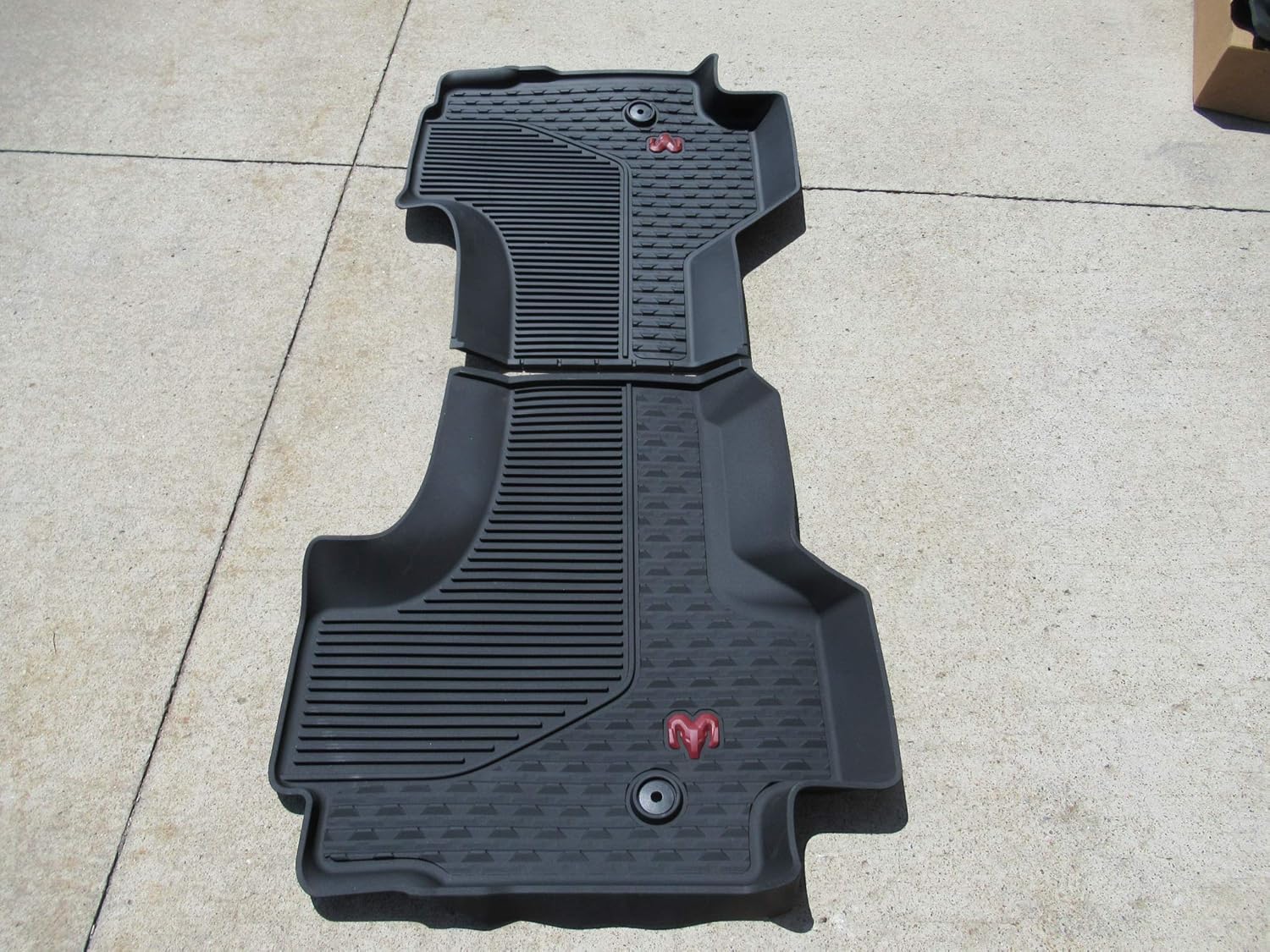 2019-2020 Ram Rebel 1500 DT All Weather Floor Mats with Red Ram Logo for Quad Cab OEM