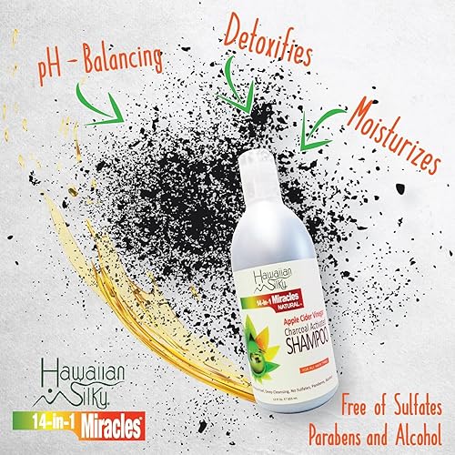 Miniatura 4 de Champú de vinagre de sidra de manzana activado con carbón, 12 onzas líquidas de aceite de ricino negro