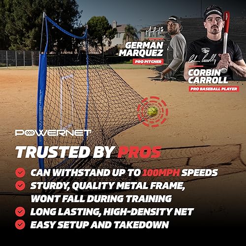 Miniatura 2 de PowerNet Baseball Net Bundle, 5x5 Travel Net With Softball Accessories for Hitting, Pitching, Training Equipment, Weighted Ball, Tee
