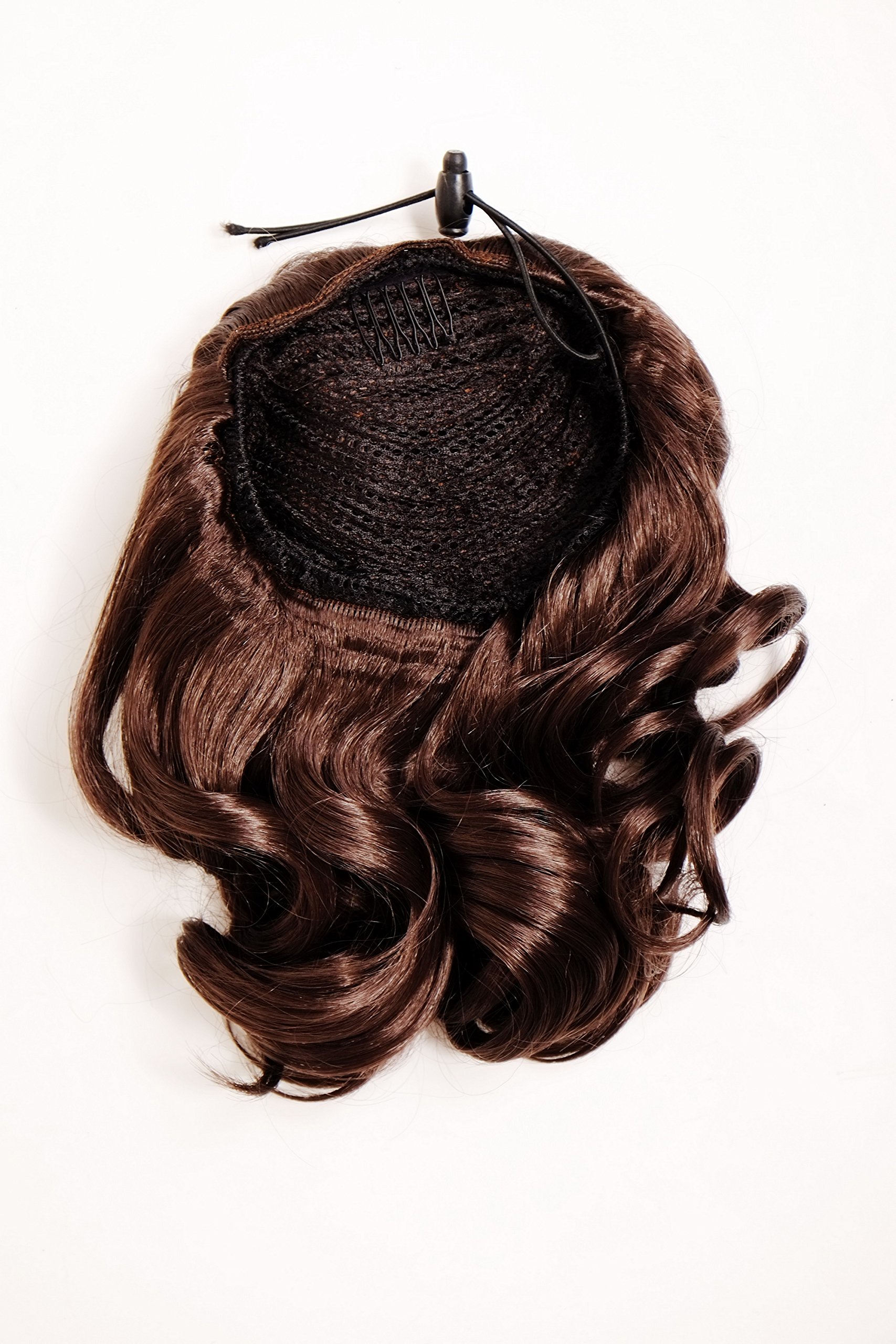 WIG ME UP - JL-3023-10 Hairpiece ponytail with comb and elastic draw string short wavy voluminous medium brown 14inch - Image 4