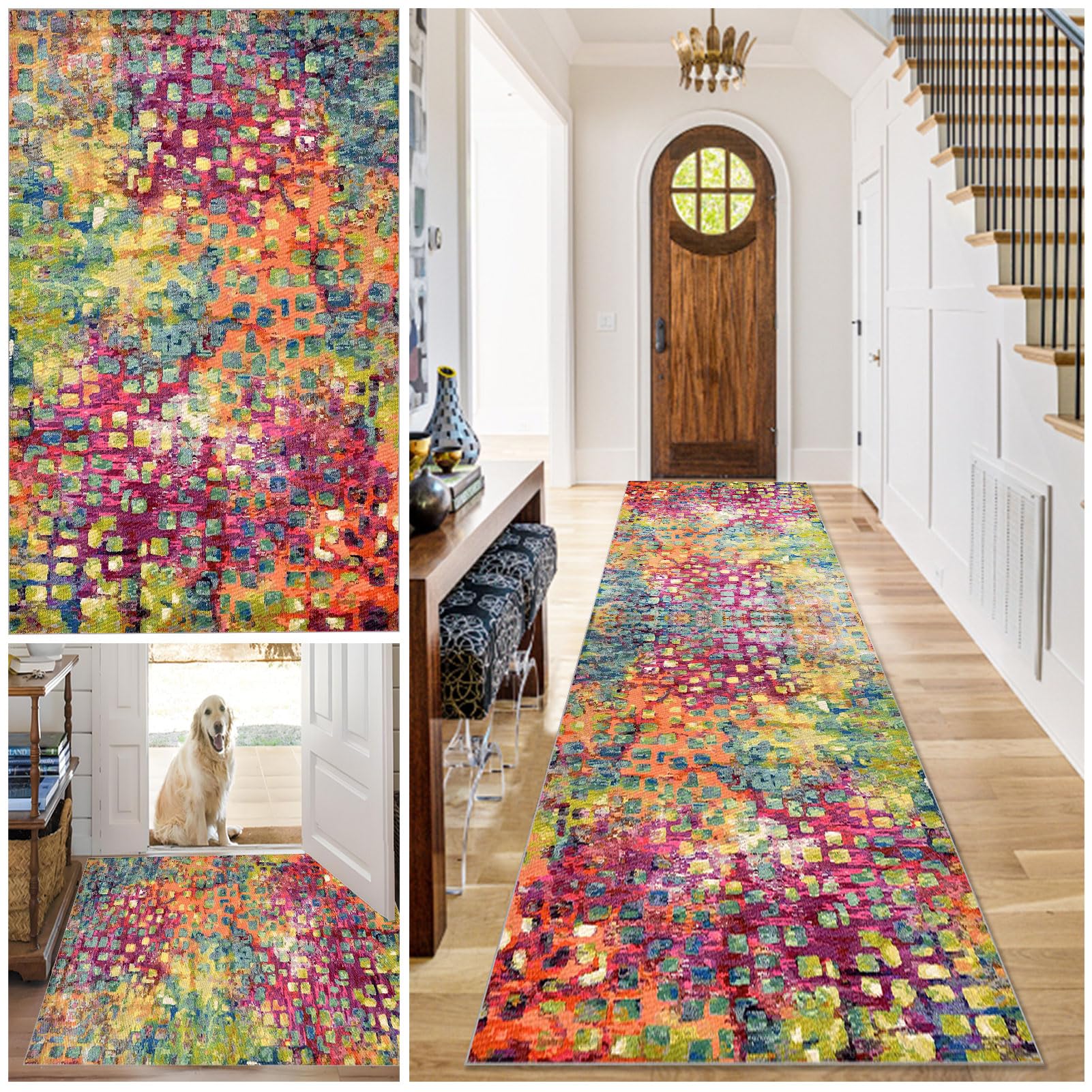 WAWFONG Runner Rugs for Hallways Non-Slip Long Kitchen Rug 40 x 60 cm Carpet Runner Hallway Hall Runner Absorbent Carpet Floor Mat Washable Kitchen Runners Narrow Rugs for Bedroom Living Room Doormat