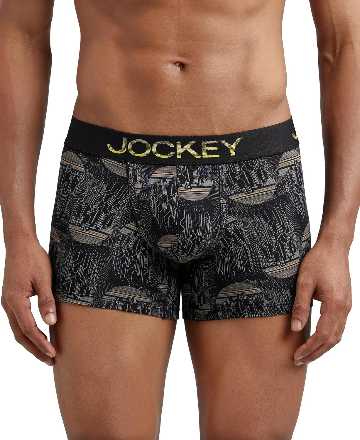 Jockey FP23 Men’s Super Combed Cotton Elastane Stretch Printed Trunk with Ultrasoft Waistband