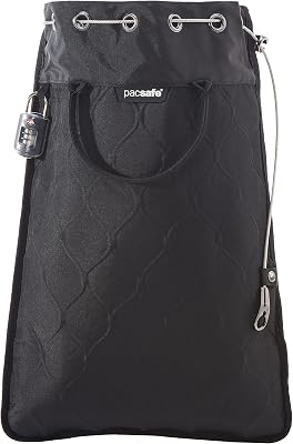 Pacsafe Travelsafe 12l Portable Safe Bolsa de Cuerdas para El Gimnasio, 52 cm, Black 100