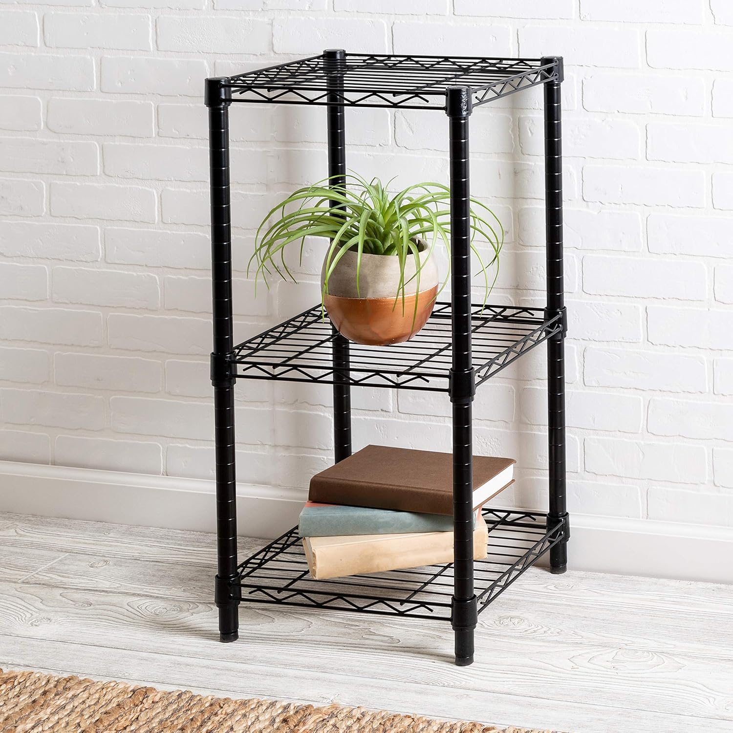Honey-Can-Do Small 3-Tier Adjustable Storage Shelving Unit SHF-09209 Black