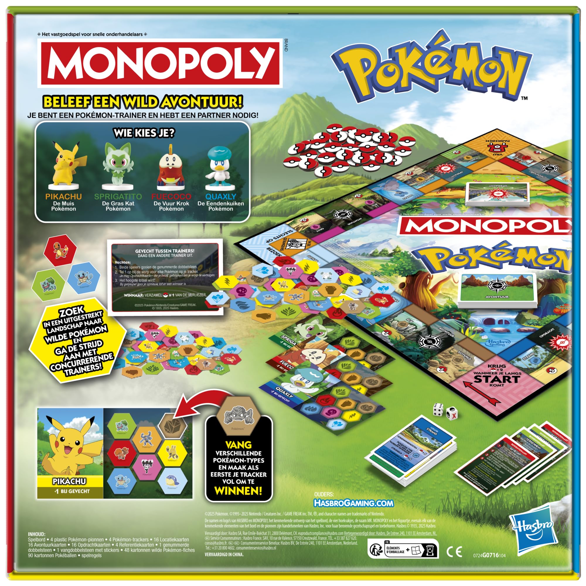 Monopoly Pokémon Edition, gioco da tavolo, versione olandese