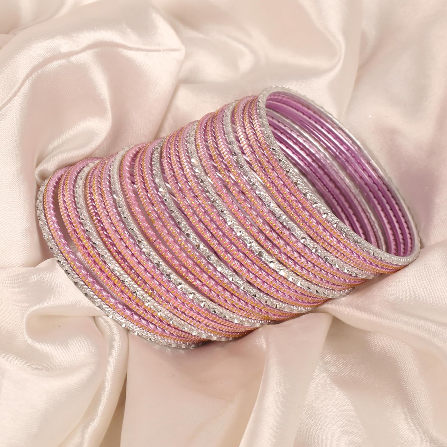 Touchstone Indian Bollywood Gorgeous Handcrafted Hand Saw Peeled Pattern Designer Jewelry Bracelets Bangle in Gold or Copper or Silver Tones for Women. - Image 3