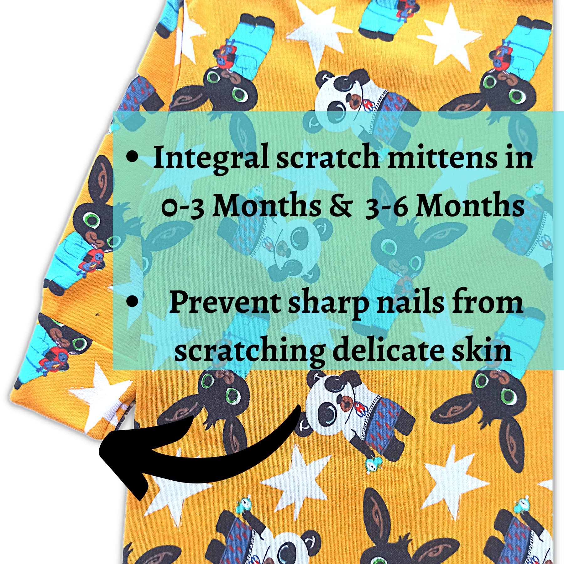 TuddyBuddy 100% Cotton Multi Color Rompers/Sleepsuits for Baby Girl (Pack of 2 Footed Rompers - Grey AOP & Panda, 0-3 Months) - Image 6 thumbnail