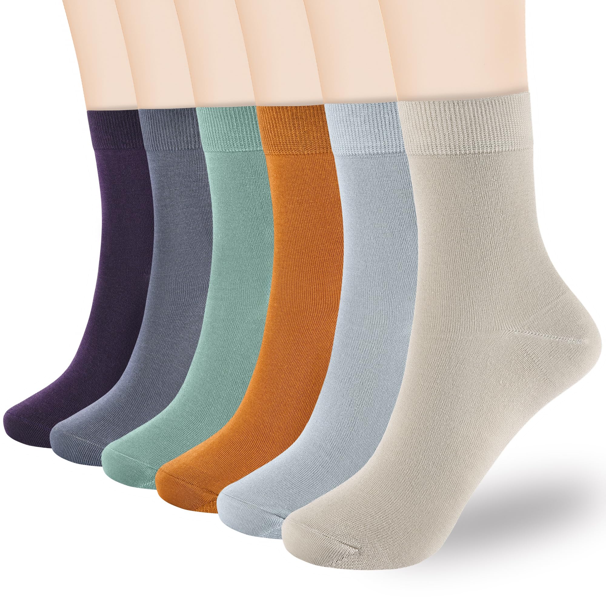 Corlap Women's Thin Above Ankle Socks-6Pairs Cotton Bootie Dress Crew Socks