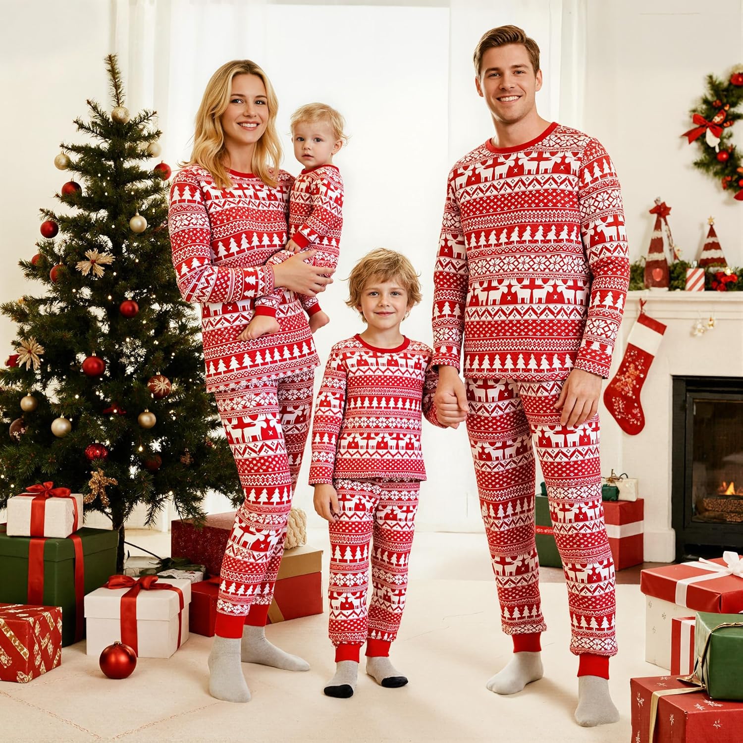 Adisputent Christmas Pajamas for Family Matching Long Sleeve Couples Holiday Sleepwear Two Piece Funny Christmas Pjs Sets - Image 4