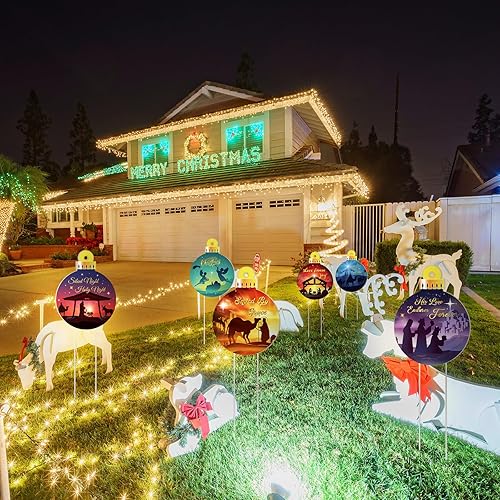 Miniatura 6 de 6 letreros de Navidad para patio, con diseño de Jesús es la razón de la temporada, decoración al aire libre, pesebre, escena religiosa, decoración