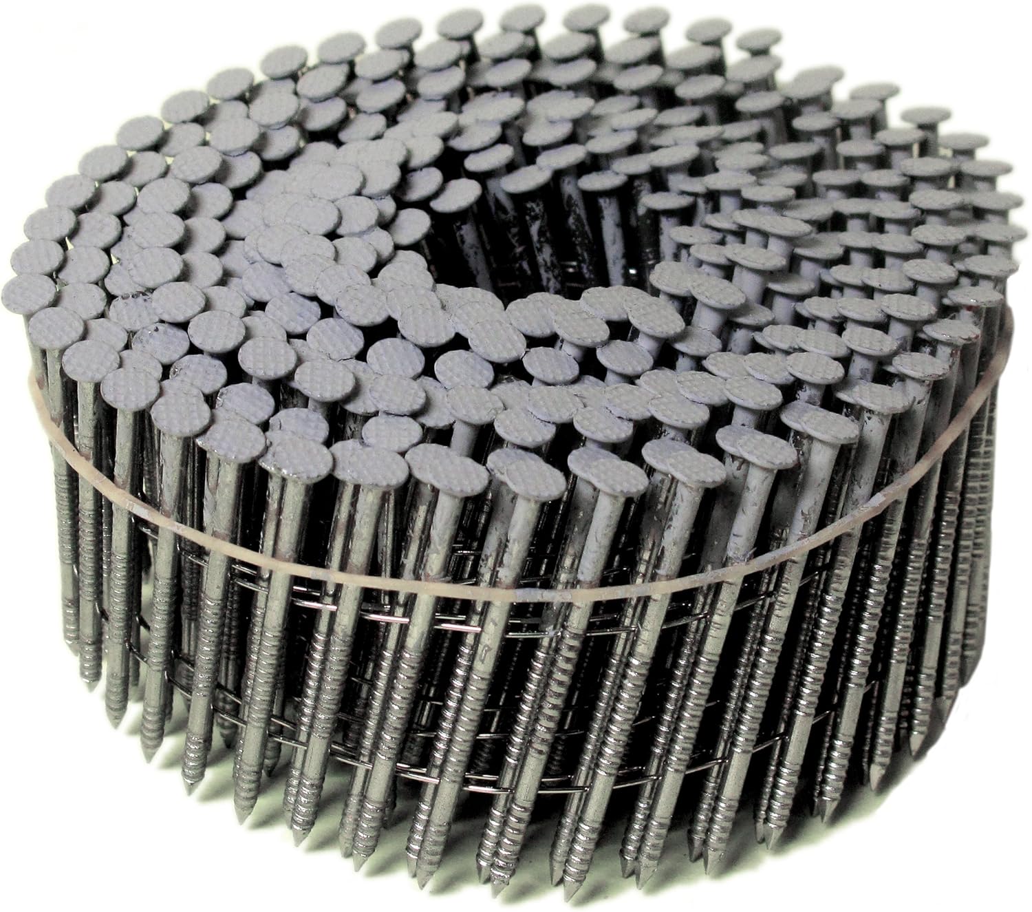 Simpson Swan Secure S13A250CCG 2-1/2-Inch by 0.090-Inch Type 304 Stainless Steel Ring Shank with 15-Degree Wire Coil and Painted Head, Grey, 3600-Pack