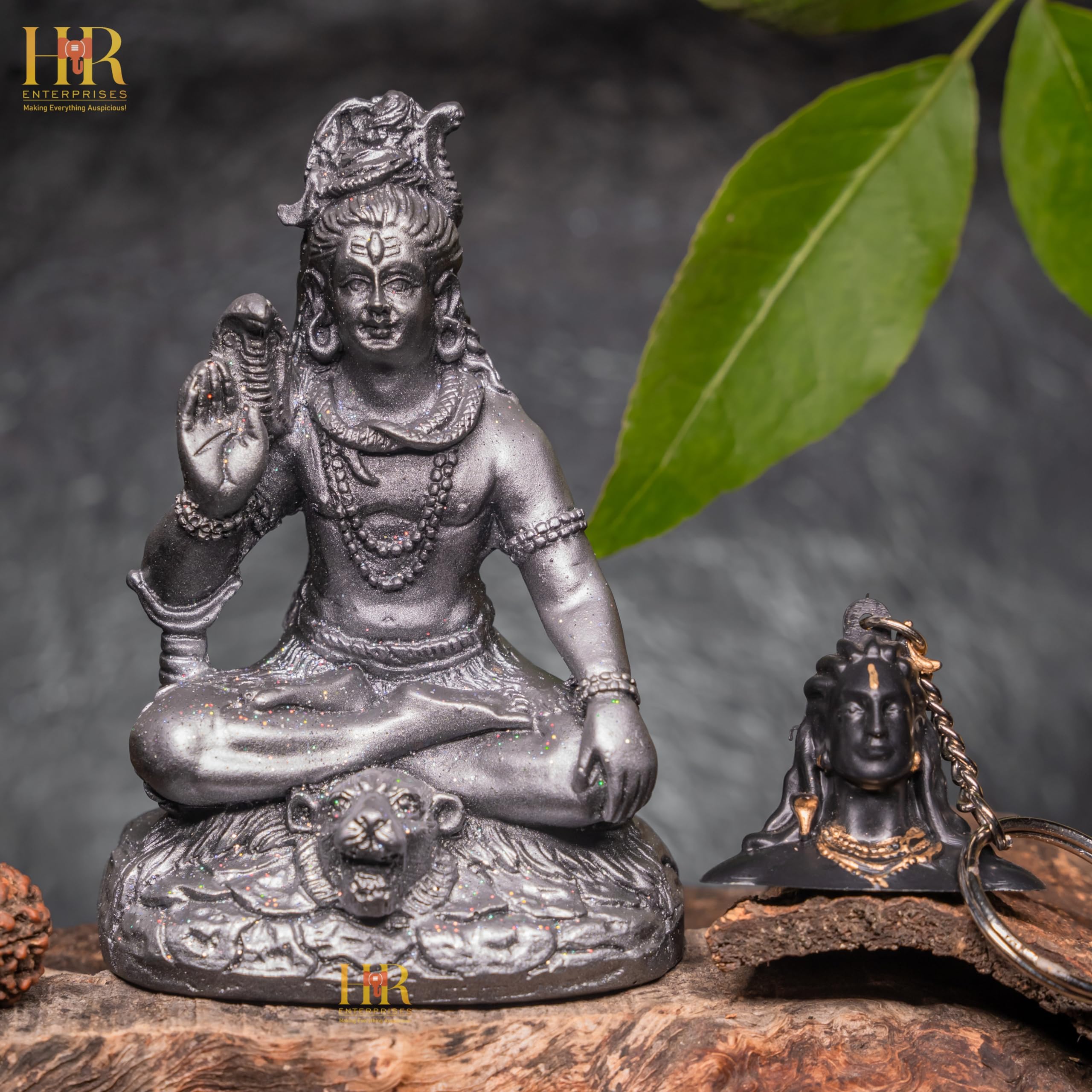 HR Enterprises[Small Shankar Lord Shiva Statue Figurine Blessing Idol Sculpture Murti Decorative for Home Bedroom Pooja Room Office Table Decoration and Gift (Silver)