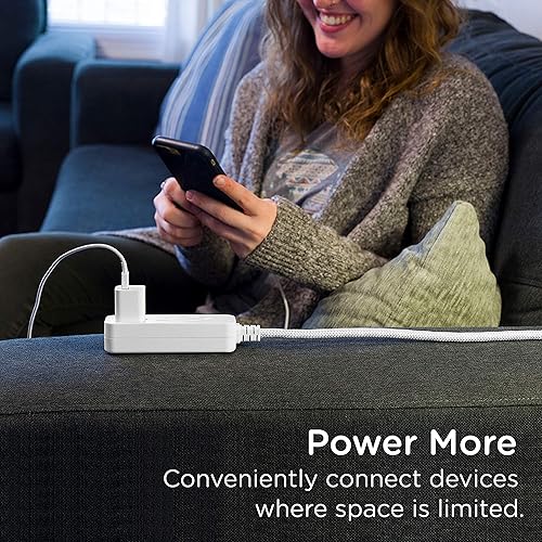 Vista 35 de Cable de extensión para estación de carga de USB Cordinate 41691, de diseño, conector múltiple con protección de sobrecarga eléctrica 2 tomas