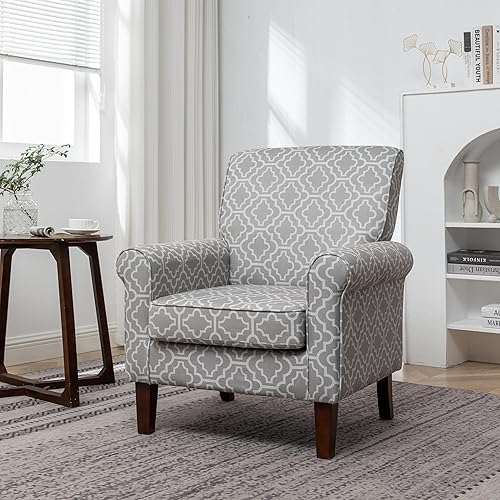 Miniatura 47 de Sillón clásico con marco de madera de abedul y cómodos reposabrazos enrollados, sillones para sala de estar, dormitorio y decoración de oficina,