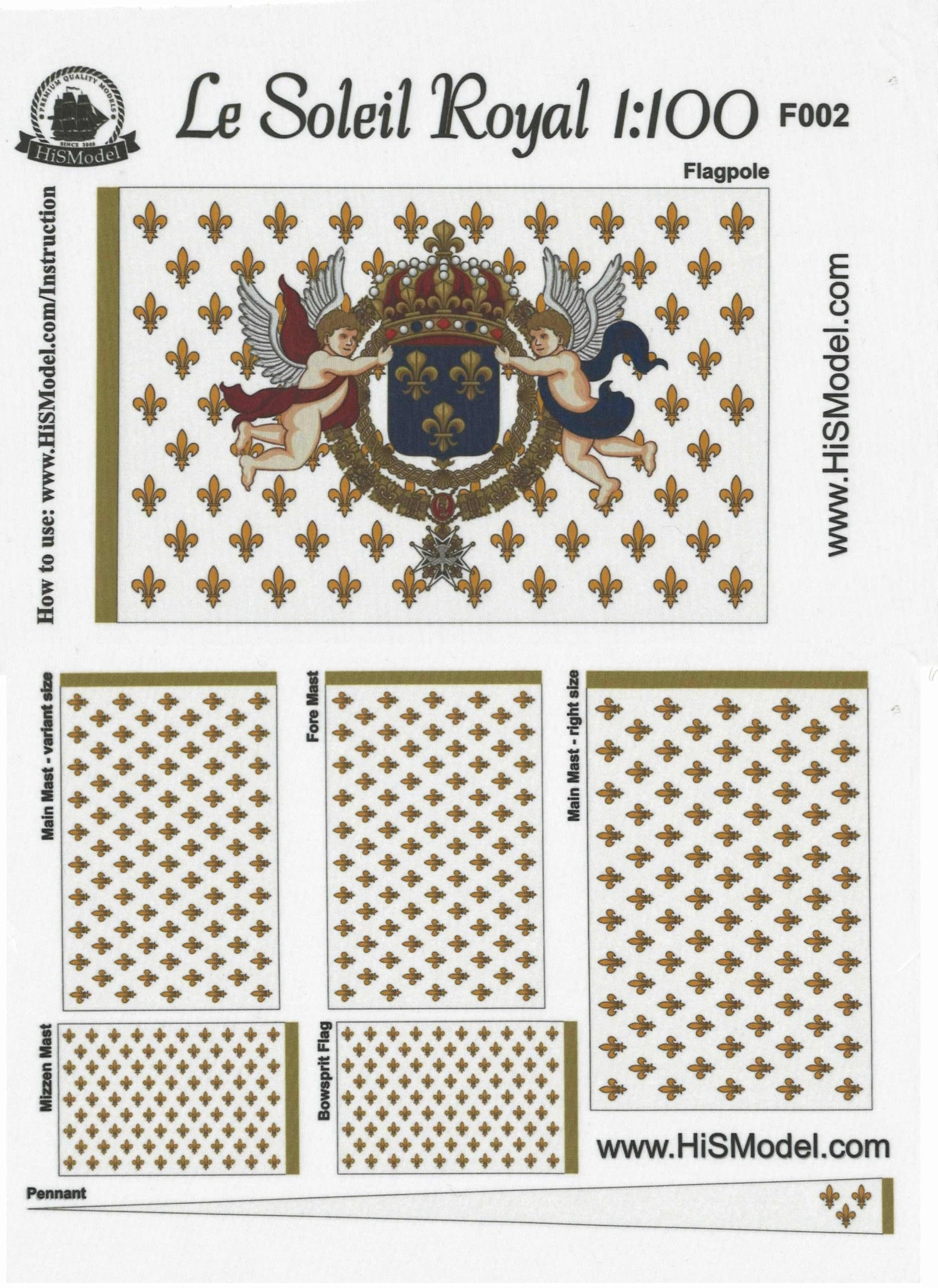 HisModel PREMIUM QUALITY MODELS SINCE 2008 Soleil Royal 1:100 Flag Set
