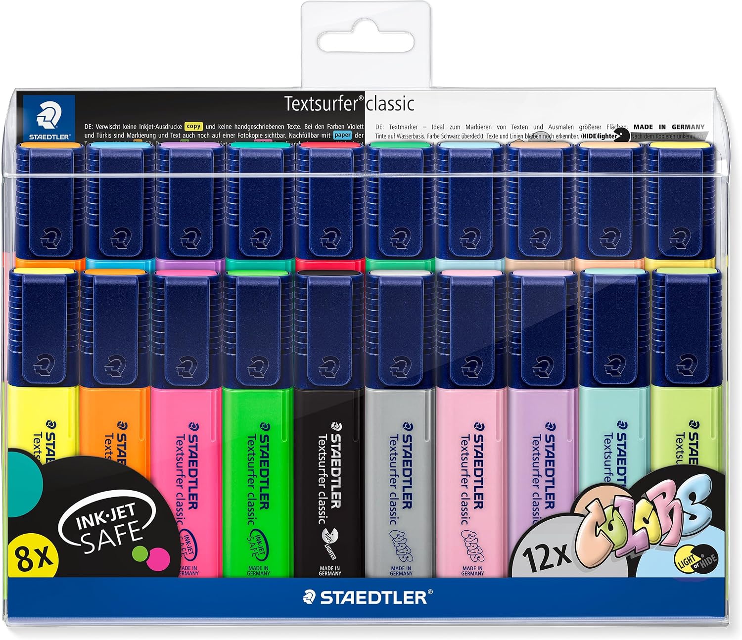 STAEDTLER 364 WP20 Textsurfer Classic Highlighter - Assorted Neon and Pastel Colours (Pack of All 20 Colours)