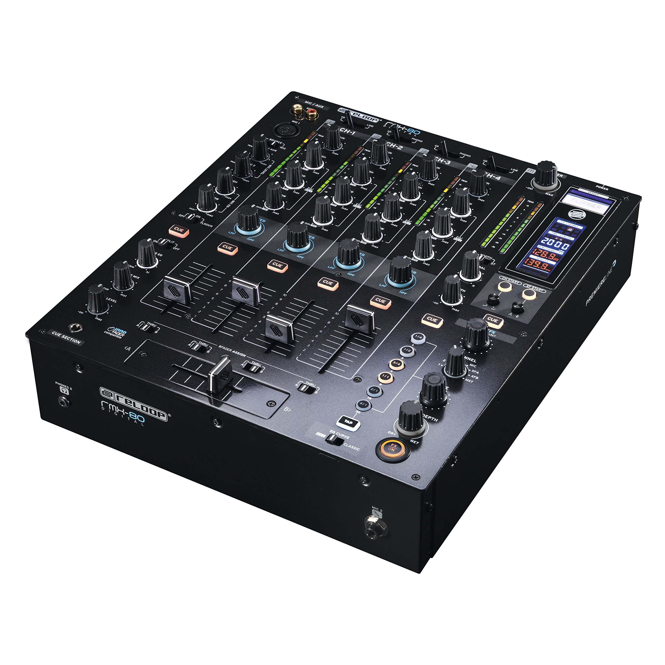 Reloop RMX-80, Mixer digitale per DJ a 4 + 1 canali, Nero