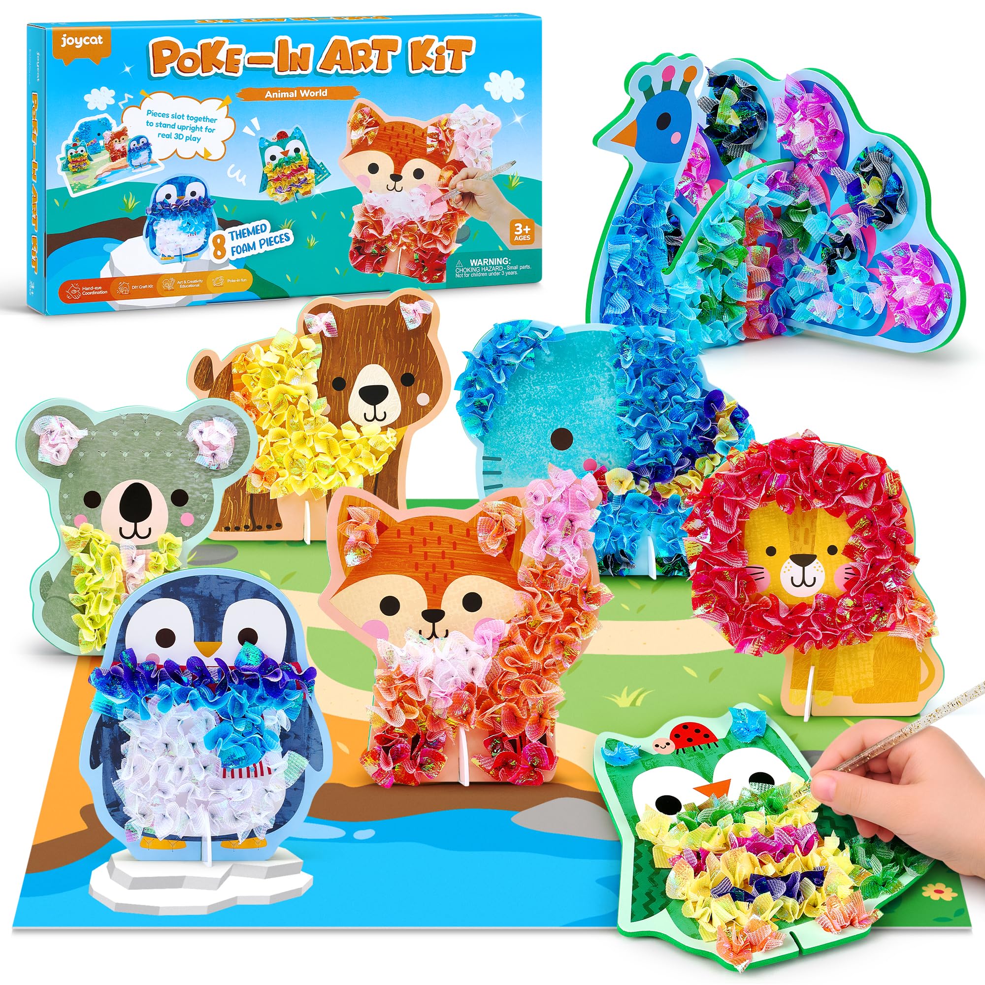 JoyCat Poke in Art - Animal World, DIY Craft Kit, Gifts for Kids