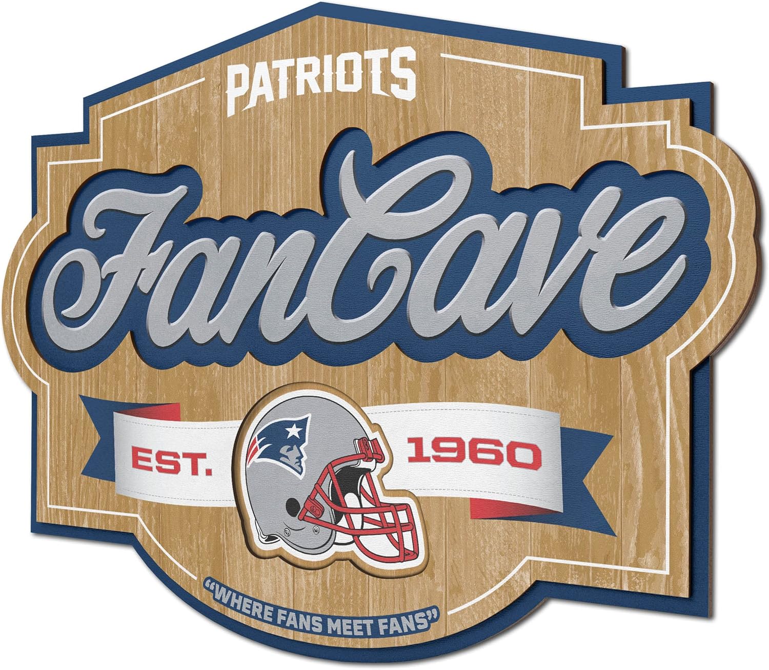 YouTheFan NFL Officially-licensed FanCave 3D wall art - ready-to-hang, 3D multi-layered construction - floating wall mount design - Perfect fan gift