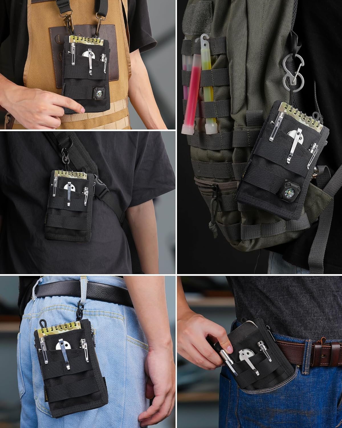 VIPERADE VE36 EDC Pouch Pocket Organizer, Slim EDC Pocket Organizer with Zipper, Tactical Pouch for Flashlight, Multitool, Pen, Notebook, Compact EDC Gear Pouch - Image 5