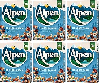 Alpen No Added Sugar Müsli Vollkornmüsli ohne Zuckerzusatz 6x 550g – importiert von Shestore24