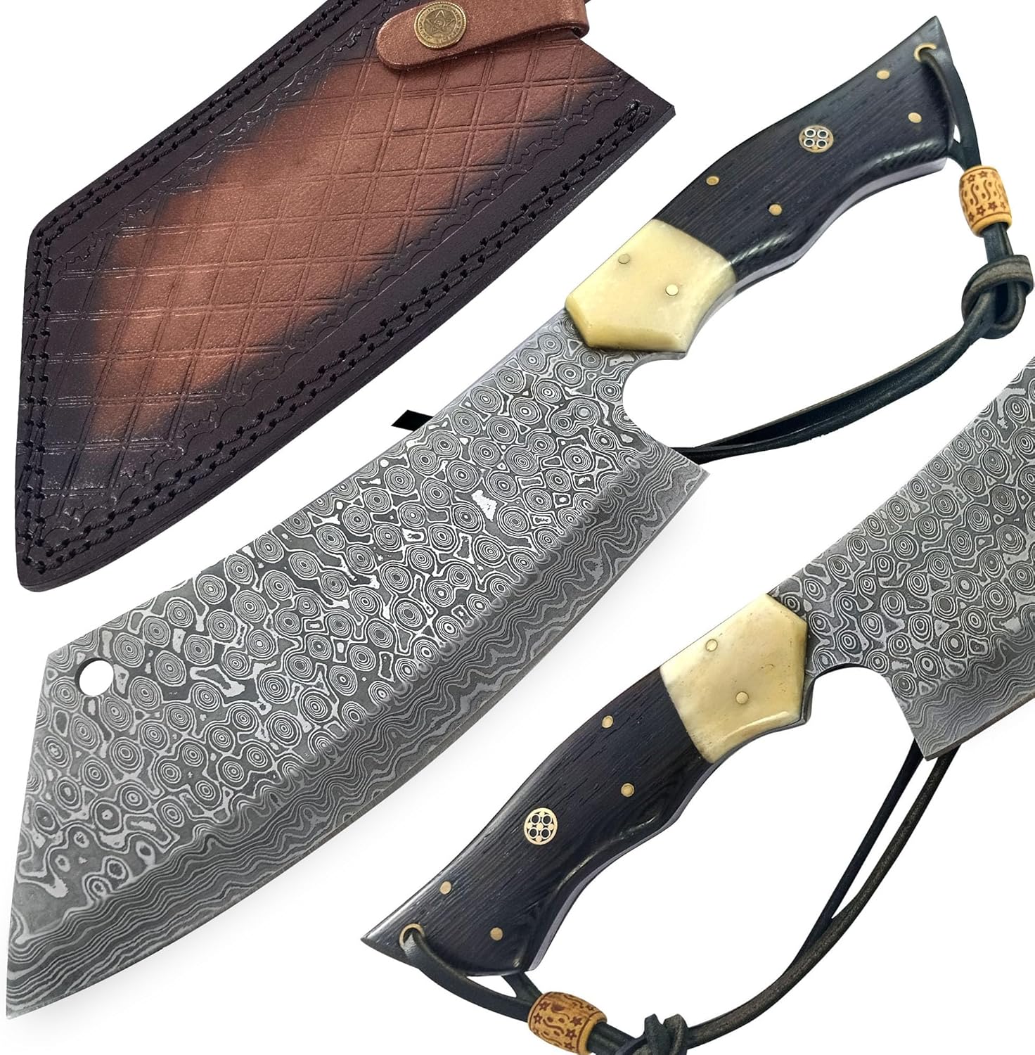BLACK WOLF KNIVES Handmade Damascus Cleaver knife Butcher