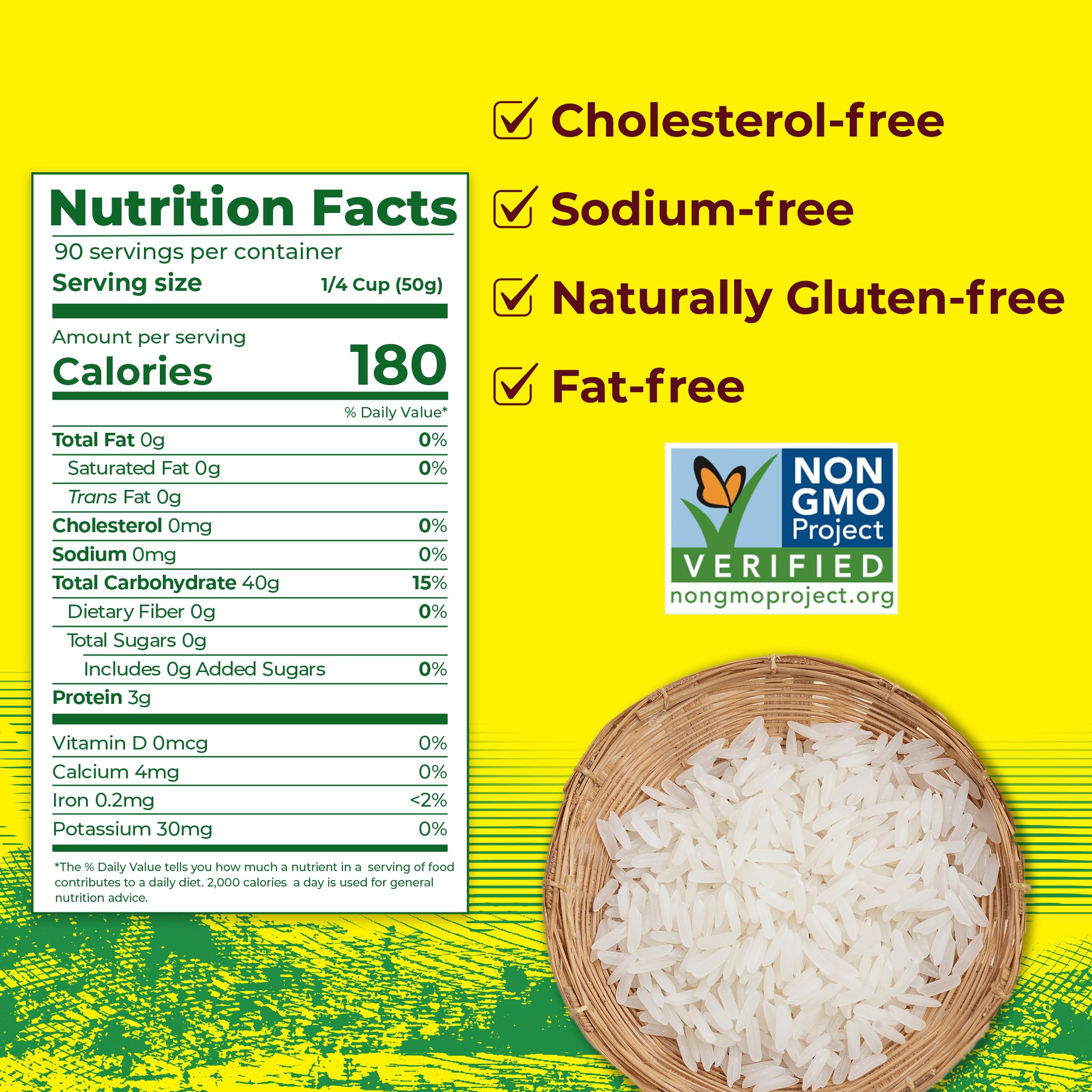 Golden Star Thai Hom Mali White Jasmine Rice - Prime Grade White Rice - 10 lb Bag — view 2