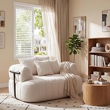 ERYE 64" Oversized Boneless Accent Chair Foam Cloud Chair Lounger for Living Room Bedroom, Cozy Chenille Boucle Upholstered Cloud Armchair with Deep Seat and 4 Pillows, No Assembly