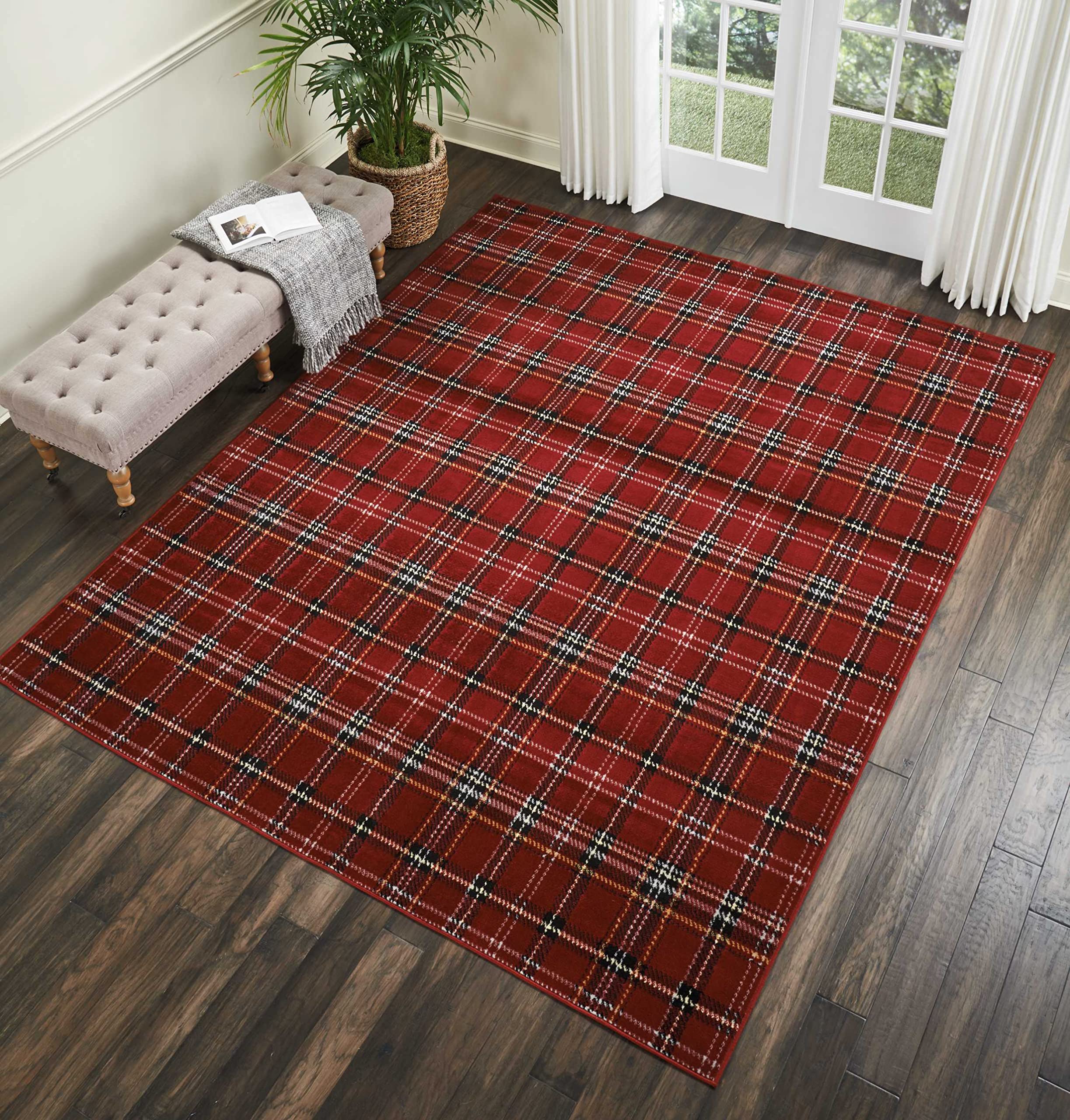 Similar productNourison Grafix Red 7'10'' x 9'10'' Area-Rug, Modern, Plaid, Bed Room, Living Room, Dining Room, Kitchen, Easy-Cleaning, Non Shedding, (8' x 10')