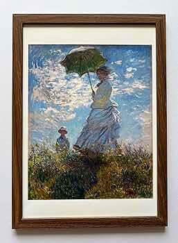 ルノワール、日傘をさした婦人、超希少、レゾネより、 新品額付 ルノワール、日傘をさした婦人、超希少、レゾネより、 新品額付