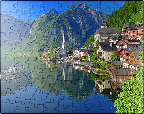 Hallstatt Am Hallstättersee, Salzkammergut, Upper Austria - Rompecabezas prémium de 100 piezas para adultos