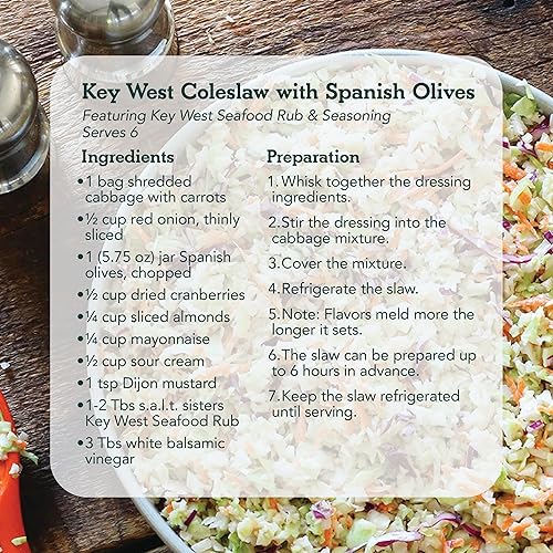 Miniatura 5 de s.a.l.t. sisters Key West Seafood Rub & Seasoning - Base de condimento para barbacoa seca y húmeda - Mezcla de hierbas y especias perfecta para