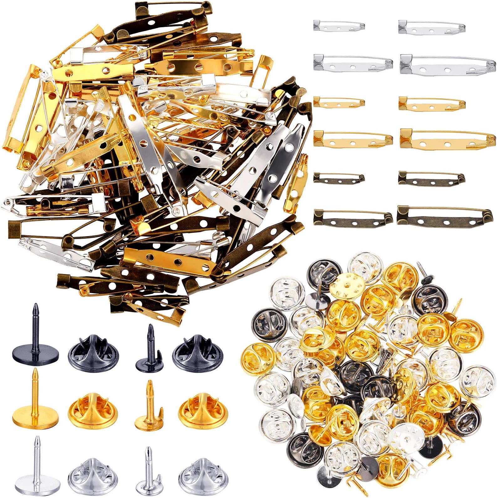 Pin Backs, Selizo 84pcs Locking Pin Backs Lapel Push Pin