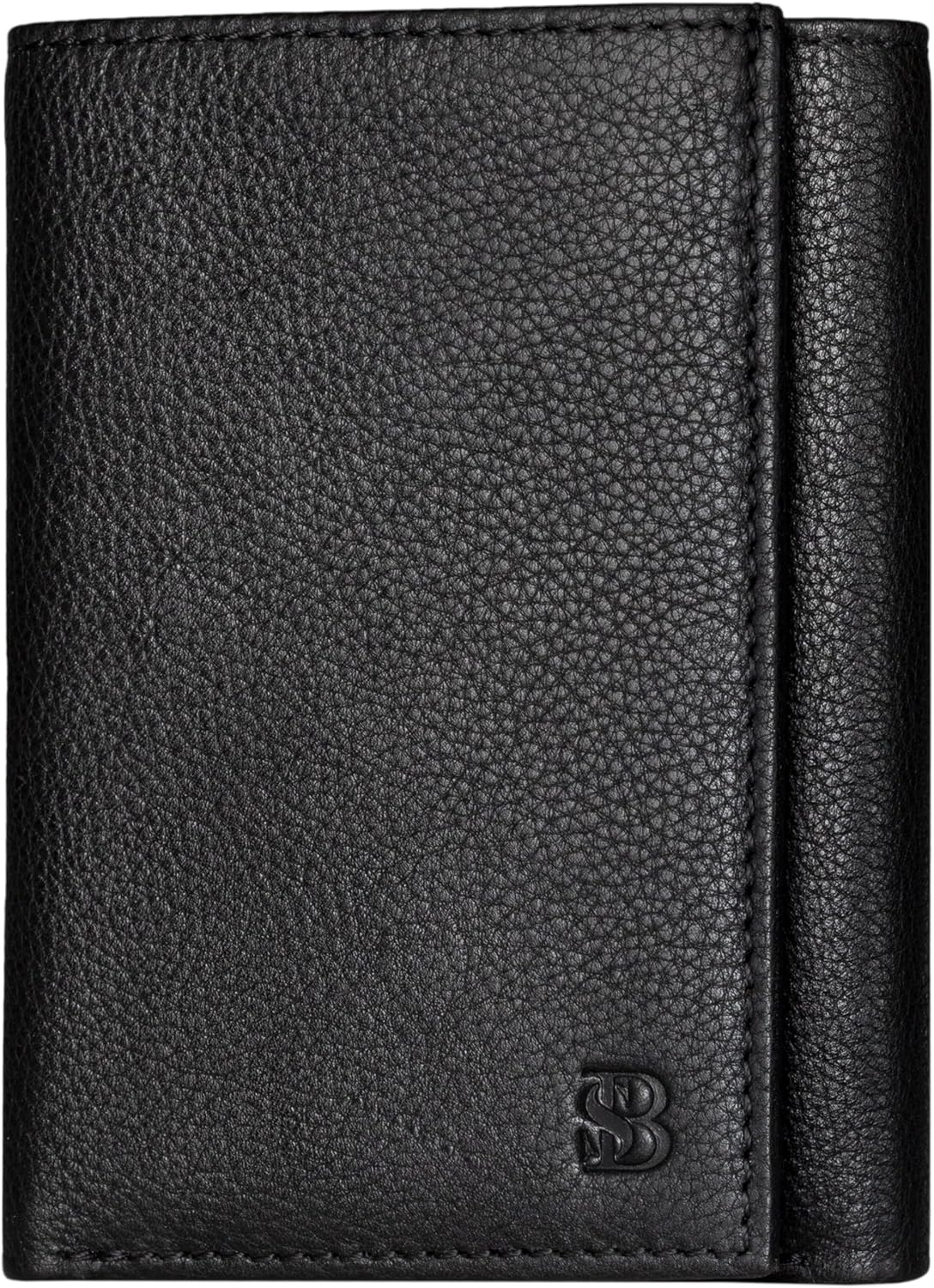 SERMAN BRANDS Trifold Wallet for Men - RFID Blocking Genuine Leather, 11 Card Slots & ID Window, Slim Everyday Carry, Durable Stitching, Gift for Him