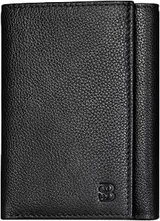 Billetera Tríptica para Hombres - Cuero Genuino con Bloqueo RFID, 11 Ranuras para Tarjetas y Ventana de ID, Transporte Diario Delgado, Costuras Duraderas, Regalo para Él, Classic