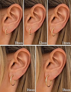 ORAZIO 10 Paires Creoles Acier Inoxydable Boucle D'oreille